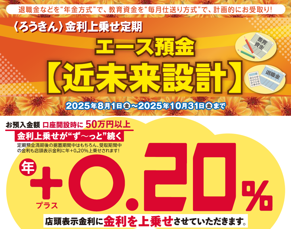 〈ろうきん〉金利上乗せ定期 エース預金【近未来設計】